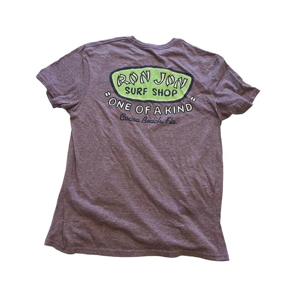 Ron Jon Surf Shop T-Shirt Large Purple Heathered Graphic Tee Cocoa Beach FL